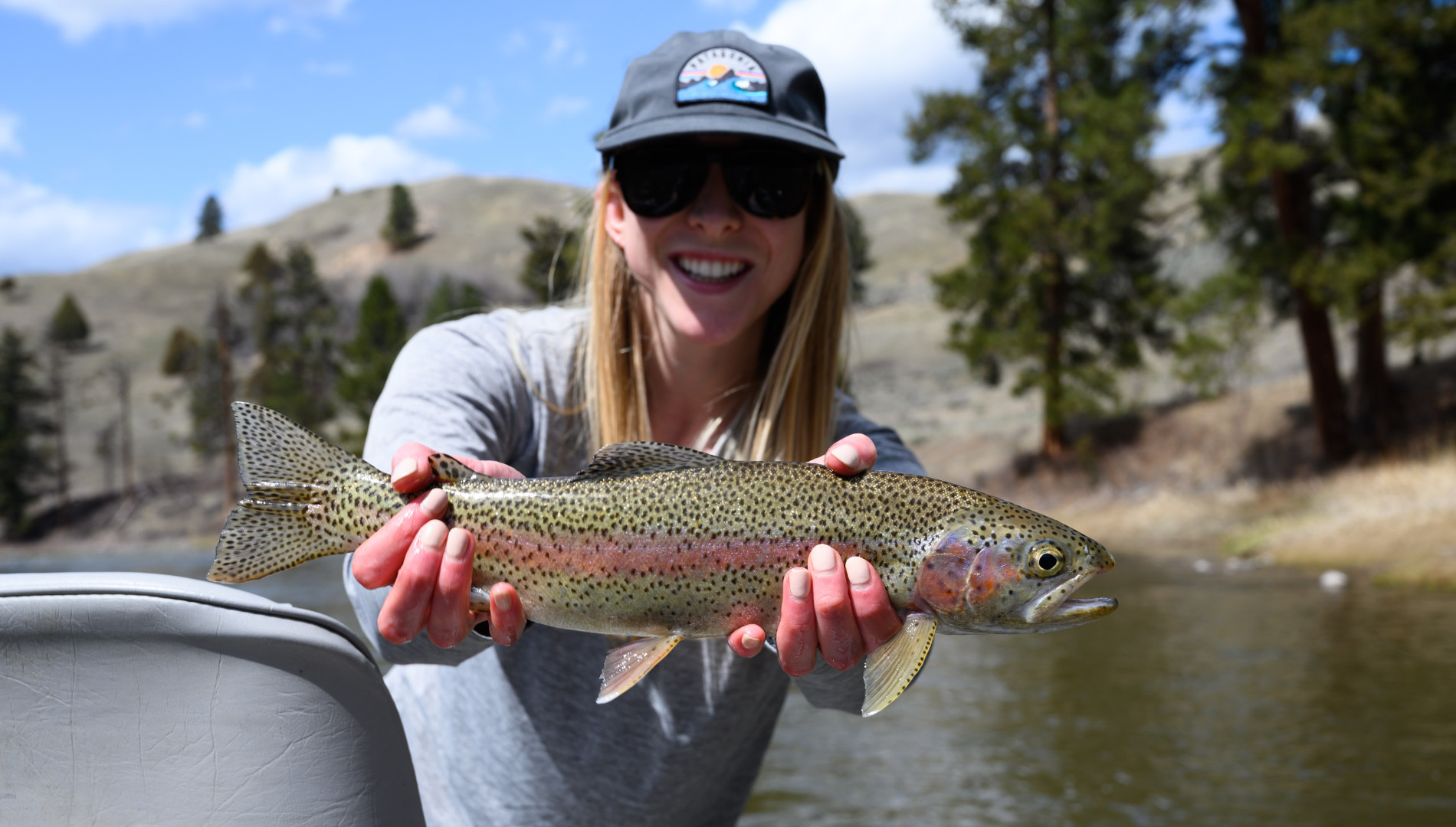 Angler with Blackfoot River Rainbow trout