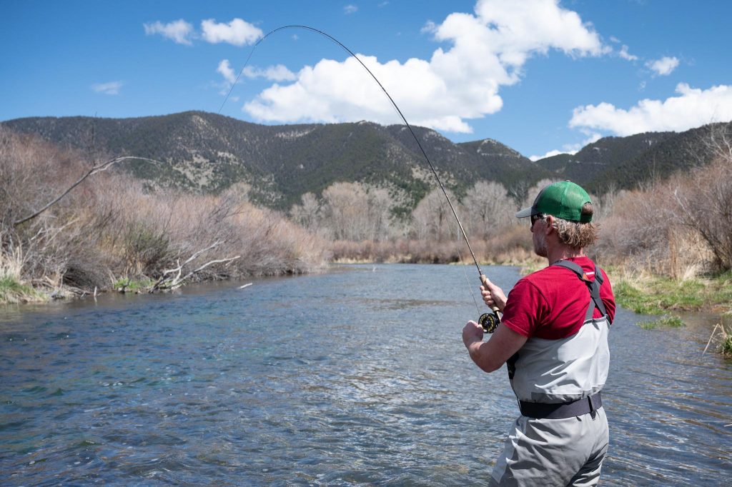 Angler fly fishing on DePuy Spring Creek