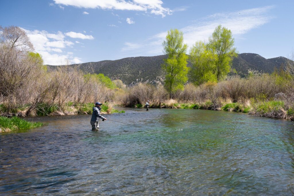 Anglers fly fishing in Montana