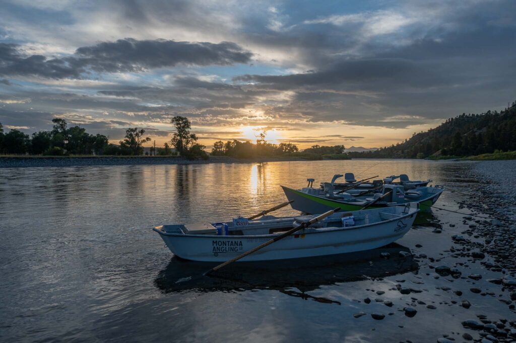 Morning fly fishing on the Yellowstone River in Montana