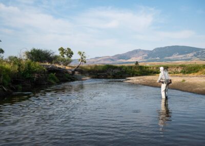 Wade fishing private water in Montana