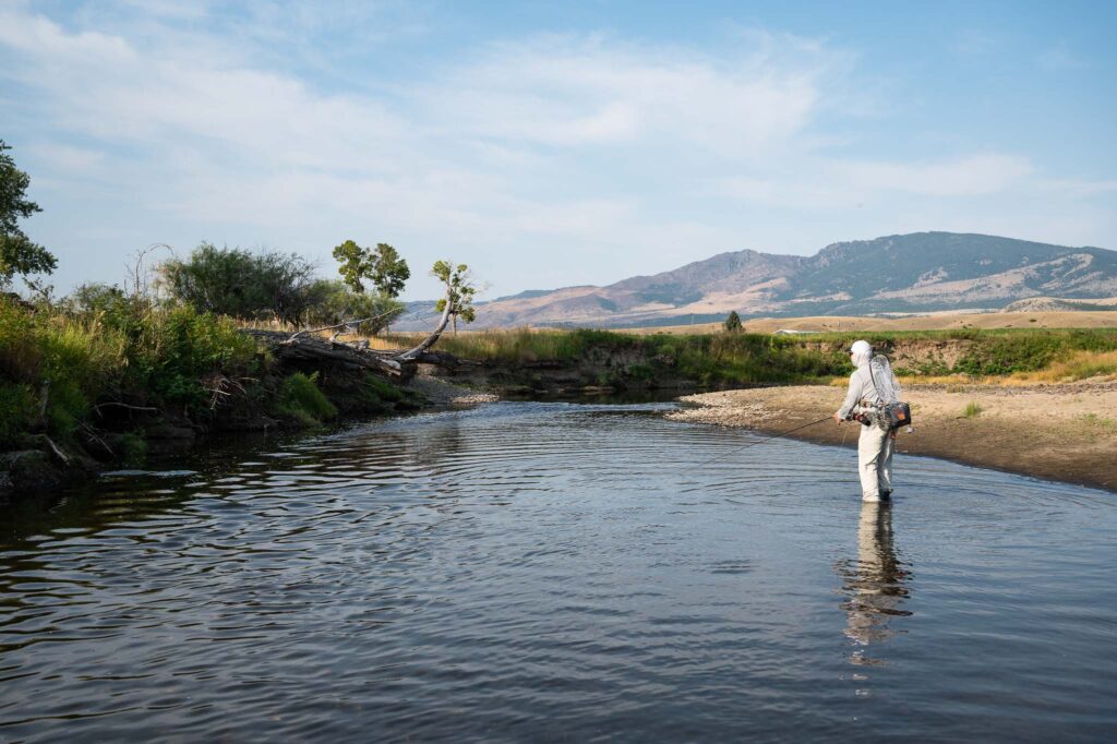 Wade fishing private water in Montana