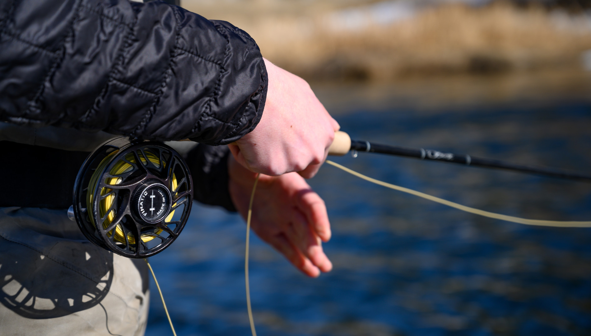 Fishing with fly rod in Montana