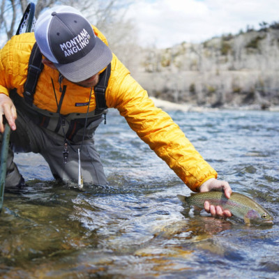 Montana fly fishing guide with trout