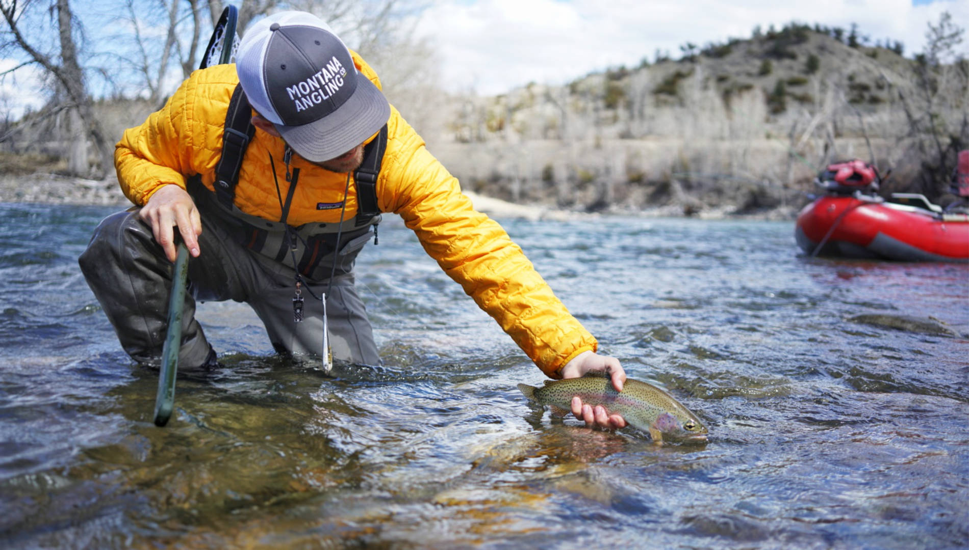 Angler Fly fishing in Montana