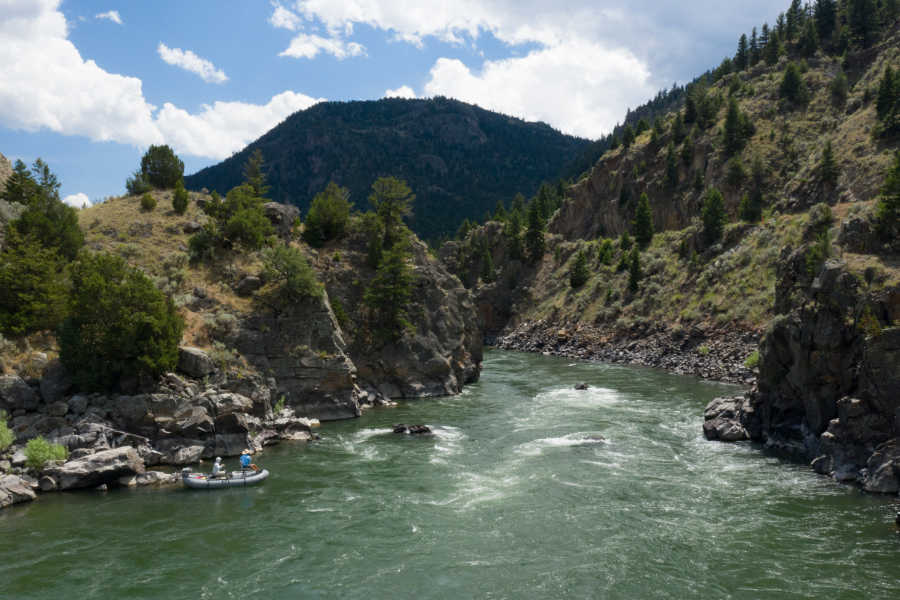 Fly fishing in Yankee Jim Canyon on the Yellowstone River