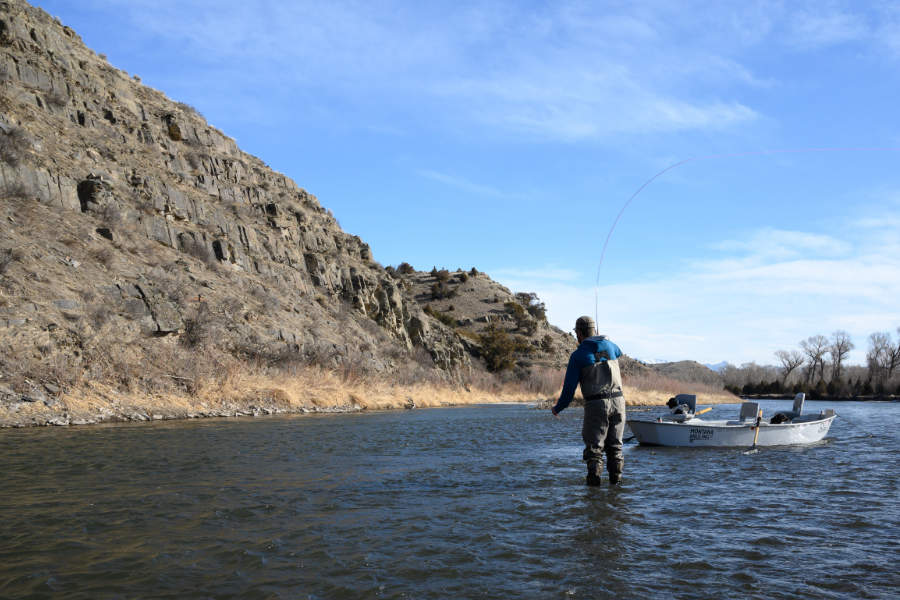 Fly fishing the Gallatin River in Bozeman, MT