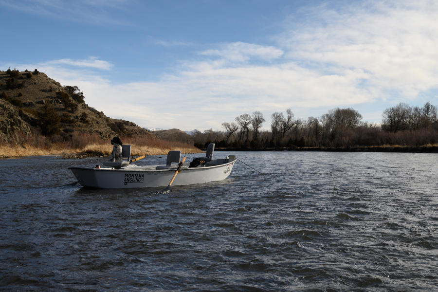 drift boat on the Gallatin River