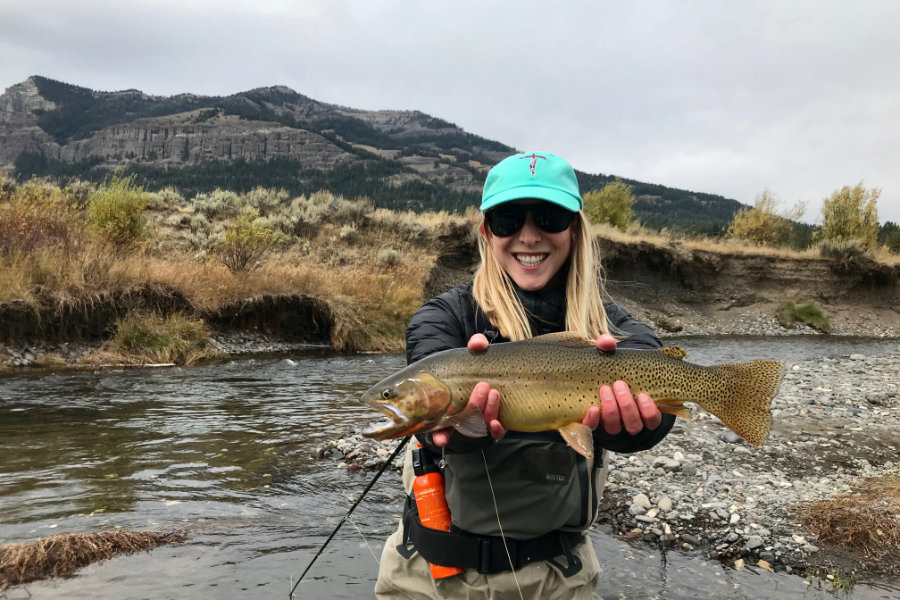 Angler enjoying September fly fishing in Montana