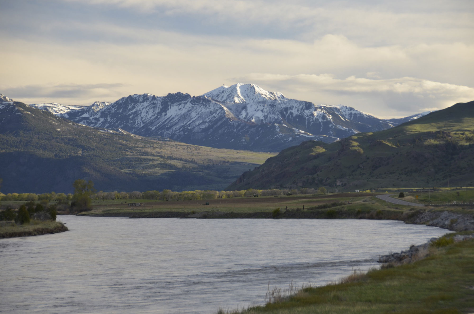Photo of river with Montana mountains in the background